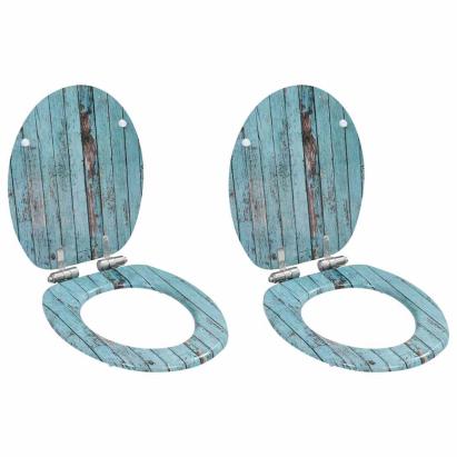 Capace WC închidere silențioasă, 2 buc., MDF, design lemn vechi GartenMobel Dekor