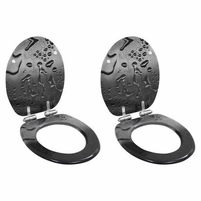 Capace WC închidere silențioasă 2 buc. MDF design picătură apă GartenMobel Dekor