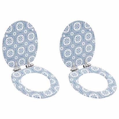 Capace WC cu închidere silențioasă 2 buc. MDF design porțelan GartenMobel Dekor