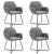 Scaune de bucătărie pivotante, 4 buc., gri închis, textil GartenMobel Dekor