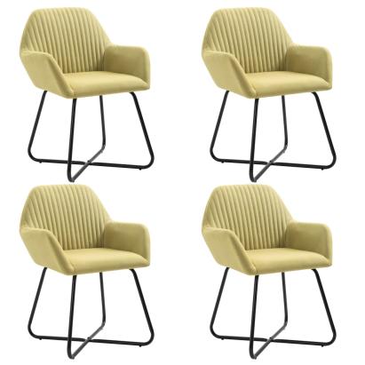 Scaune de bucătărie, 4 buc., verde, material textil GartenMobel Dekor