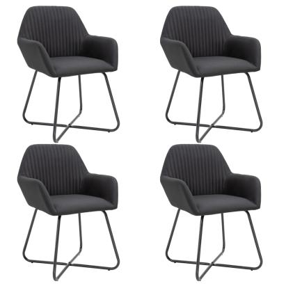 Scaune de bucătărie, 4 buc., negru, material textil GartenMobel Dekor