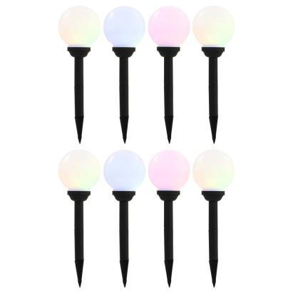 Lămpi solare de exterior cu LED, 8 buc., 15 cm, RGB, sferic GartenMobel Dekor