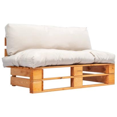 Canapea din paleți de grădină, cu perne nisipii, lemn de pin GartenMobel Dekor