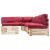 Set mobilier de grădină paleți cu perne roșii, 4 piese, lemn GartenMobel Dekor