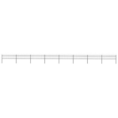 Gard de grădină cu vârf tip suliță din oțel 1426x60 cm, negru GartenMobel Dekor