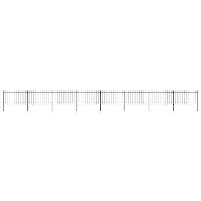 Gard de grădină cu vârf tip suliță din oțel 1426x100 cm, negru GartenMobel Dekor
