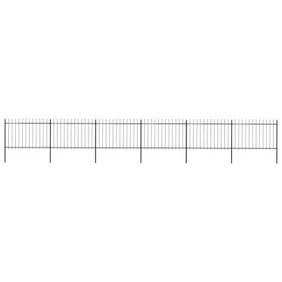 Gard de grădină cu vârf tip suliță din oțel 1070x120 cm, negru GartenMobel Dekor