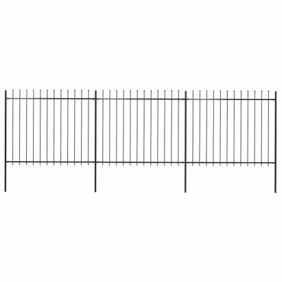 Gard de grădină cu vârf tip suliță, oțel, 537x150 cm, negru GartenMobel Dekor