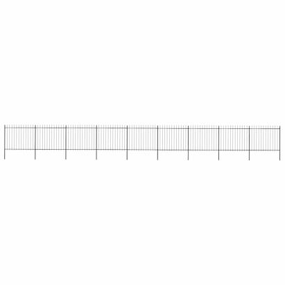 Gard de grădină cu vârf tip suliță din oțel 1603,5x150 cm, negru GartenMobel Dekor