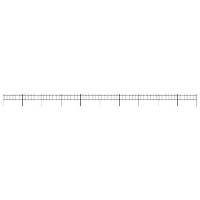 Gard de grădină cu vârf circular din oțel 1781,5x60 cm, negru GartenMobel Dekor