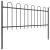 Gard de grădină cu vârf circular, oțel, 359x80 cm, negru GartenMobel Dekor