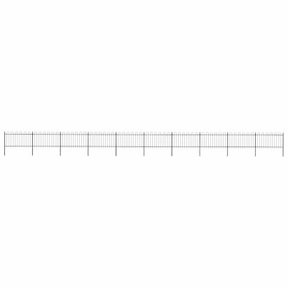 Gard de grădină cu vârf circular din oțel 1781,5x100 cm, negru GartenMobel Dekor