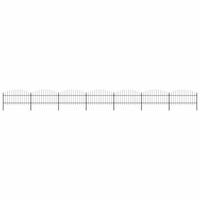 Gard de grădină cu vârf tip suliță din oțel 1248x125 cm, negru GartenMobel Dekor