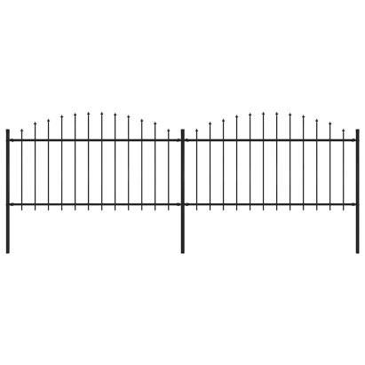 Gard de grădină cu vârf tip suliță din oțel, 359x150 cm, negru GartenMobel Dekor