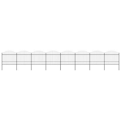 Gard de grădină cu vârf tip suliță din oțel 1426x175 cm, negru GartenMobel Dekor