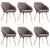 Scaune de sufragerie, 6 buc., gri taupe, material textil GartenMobel Dekor