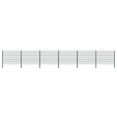 Panou de gard cu stâlpi din fier, verde, 1040x120 cm GartenMobel Dekor