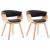 Scaune de bucătărie 2 buc, negru, lemn curbat & piele ecologică GartenMobel Dekor