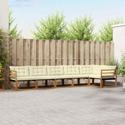 Set de canapele de exterior cu pernă 6 pcs Natural și Crem GartenMobel Dekor