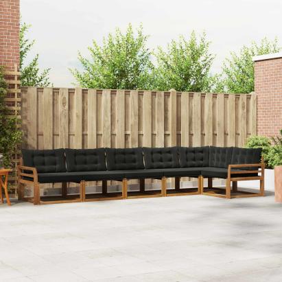 Set de canapele de exterior cu pernă 6 pcs Natural și Negru GartenMobel Dekor