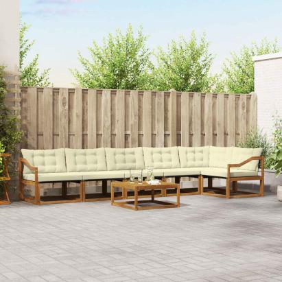 Set de canapele de exterior cu pernă 6 pcs Natural și Crem GartenMobel Dekor