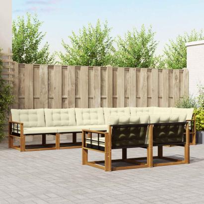 Set de canapele de exterior cu pernă 8 pcs Natural și Crem GartenMobel Dekor