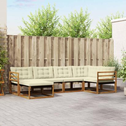 Set de canapele de exterior cu pernă 18 pcs Natural și Crem GartenMobel Dekor