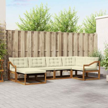 Set de canapele de exterior cu pernă 18 pcs Natural și Crem GartenMobel Dekor