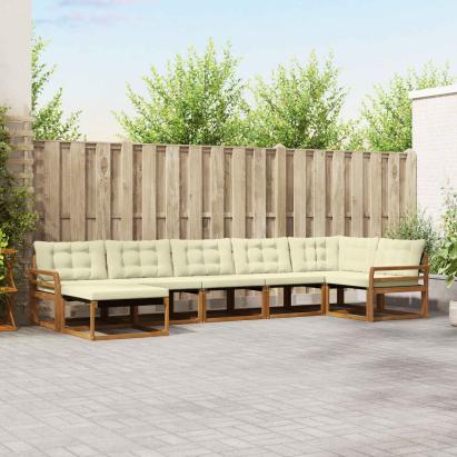 Set de canapele de exterior cu pernă 21 pcs Natural și Crem GartenMobel Dekor