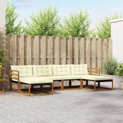 Set de canapele de exterior cu pernă 6 pcs Natural și Crem GartenMobel Dekor