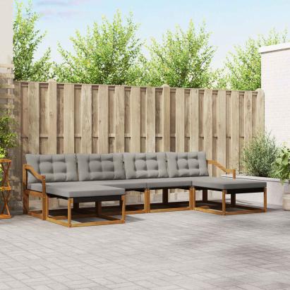 Set de canapele de exterior 6 pcs Gri natural și deschis GartenMobel Dekor