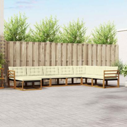 Set de canapele de exterior cu pernă 24 pcs Natural și Crem GartenMobel Dekor