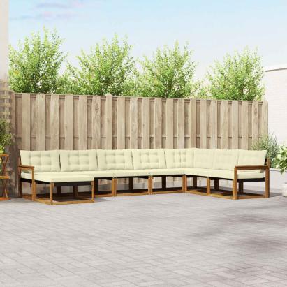 Set de canapele de exterior cu pernă 24 pcs Natural și Crem GartenMobel Dekor