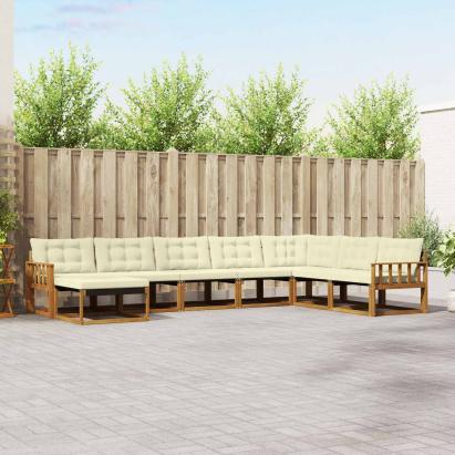 Set de canapele de exterior cu pernă 24 pcs Natural și Crem GartenMobel Dekor