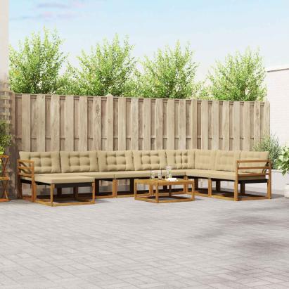 Set de canapele de exterior cu pernă 25 pcs Natural și Bej GartenMobel Dekor