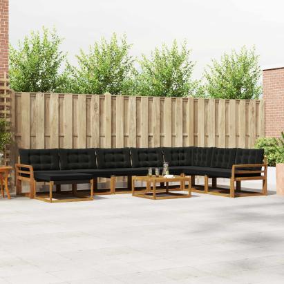 Set de canapele de exterior cu pernă 25 pcs Natural și Negru GartenMobel Dekor