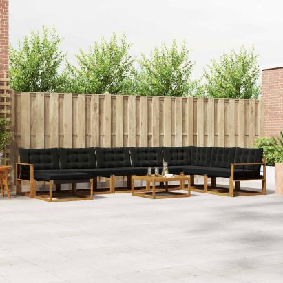 Set de canapele de exterior cu pernă 25 pcs Natural și Negru GartenMobel Dekor