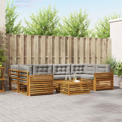 Set de canapele de exterior 21 pcs Gri natural și deschis GartenMobel Dekor