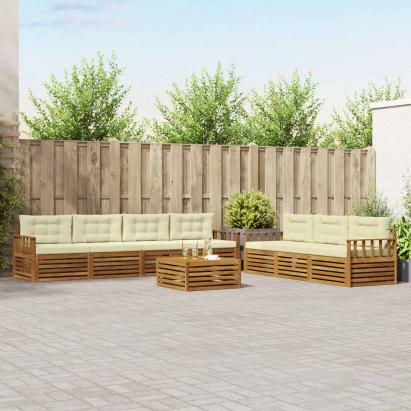 Set de canapele de exterior cu pernă 8 pcs Natural și Crem GartenMobel Dekor