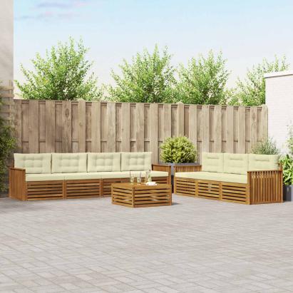 Set de canapele de exterior cu pernă 8 pcs Natural și Crem GartenMobel Dekor