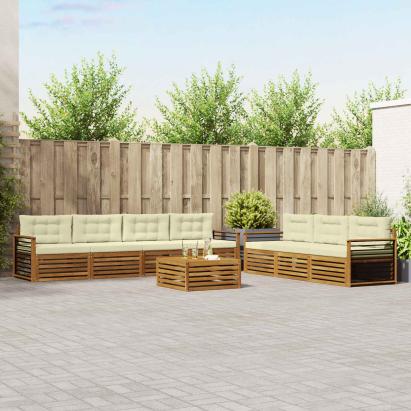 Set de canapele de exterior cu pernă 8 pcs Natural și Crem GartenMobel Dekor