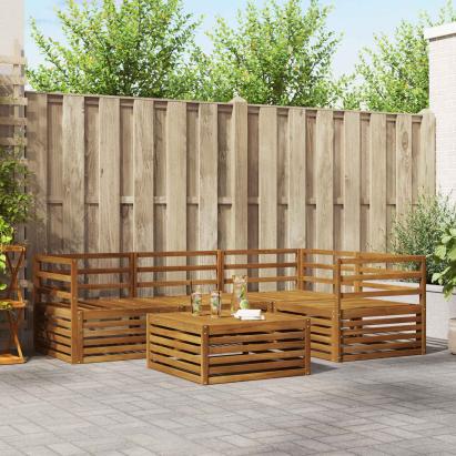 Set de canapele de exterior 5 pcs natural Lemn Solid de Acacia GartenMobel Dekor
