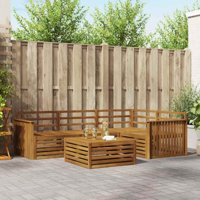 Set de canapele de exterior 5 pcs natural Lemn Solid de Acacia GartenMobel Dekor
