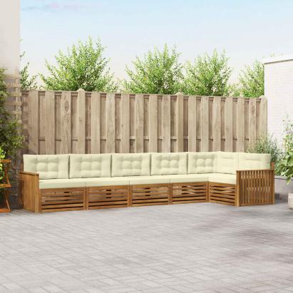 Set de canapele de exterior cu pernă 6 pcs Natural și Crem GartenMobel Dekor