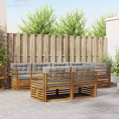 Set de canapele de exterior 22 pcs Gri natural și deschis GartenMobel Dekor