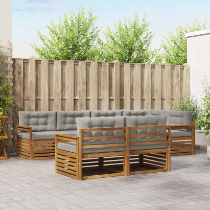 Set de canapele de exterior 22 pcs Gri natural și deschis GartenMobel Dekor