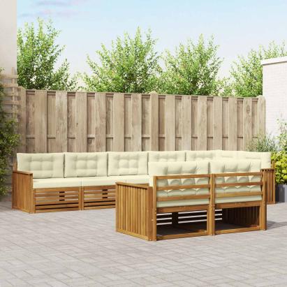 Set de canapele de exterior cu pernă 8 pcs Natural și Crem GartenMobel Dekor