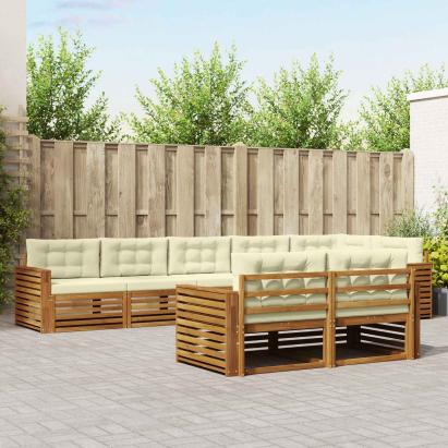 Set de canapele de exterior cu pernă 8 pcs Natural și Crem GartenMobel Dekor