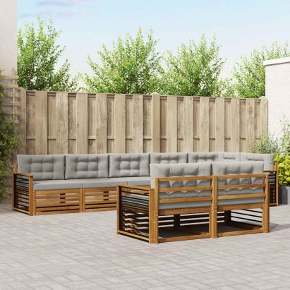 Set de canapele de exterior 25 pcs Gri natural și deschis GartenMobel Dekor